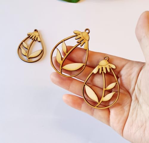30 Stück unlackierte Holzrohlinge für Ohrringe, DIY-Schmuckherstellung (5,1 cm) von Yuxuanish