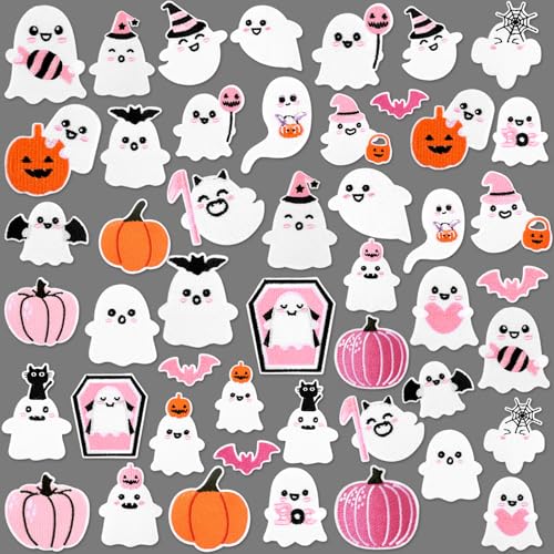 Yuxung 48 Stück Halloween-Aufnäher zum Aufbügeln, Geist, Kürbis, Fledermaus, bestickte Applikation, Herbst-Dekoration, Reparaturflicken, Halloween, DIY, Basteln, Zubehör für Kleidung, Jacke, Rucksack Yuxung 48 Stück Halloween-Aufnäher zum Aufbügeln, Geist, Kürbis, Fledermaus, bestickte Applikation, Herbst-Dekoration, Reparaturflicken, Halloween, DIY, Basteln, Zubehör für Kleidung, Jacke, Rucksack von Yuxung
