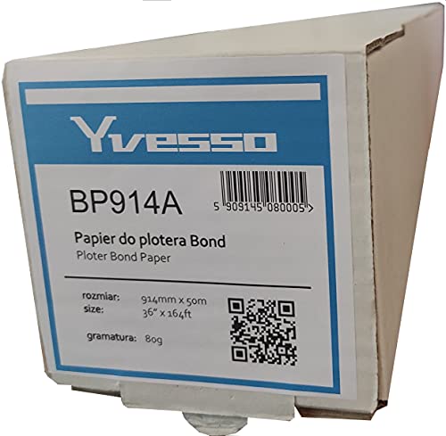 Rollenpapier für den Plotter Yvesso Bond 914mm x 50m 80g BP914A Rollenpapier für den Plotter Yvesso Bond 914mm x 50m 80g BP914A von Yvesso