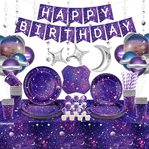 Space Galaxy Partygeschirr Set, Enthält Happy Birthday Banner, Teller, Servietten, Tassen, Tischdecke,Folienballons, Weltraum Deko für kindergeburtstag Planeten 20 Gäste Space Galaxy Partygeschirr Set, Enthält Happy Birthday Banner, Teller, Servietten, Tassen, Tischdecke,Folienballons, Weltraum Deko für kindergeburtstag Planeten 20 Gäste von Ywediim