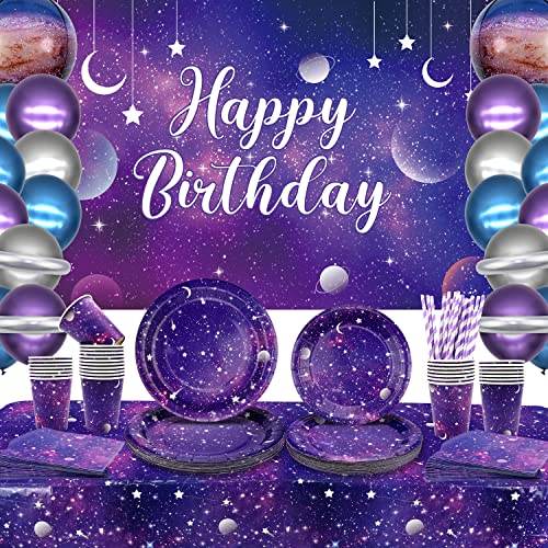 Space Galaxy Partygeschirr Set, Enthält Happy Birthday Banner Hintergrund , Teller, Servietten, Tassen, Tischdecke,Folienballons, Weltraum Deko für kindergeburtstag Planeten 20 Gäste Space Galaxy Partygeschirr Set, Enthält Happy Birthday Banner Hintergrund , Teller, Servietten, Tassen, Tischdecke,Folienballons, Weltraum Deko für kindergeburtstag Planeten 20 Gäste von Ywediim