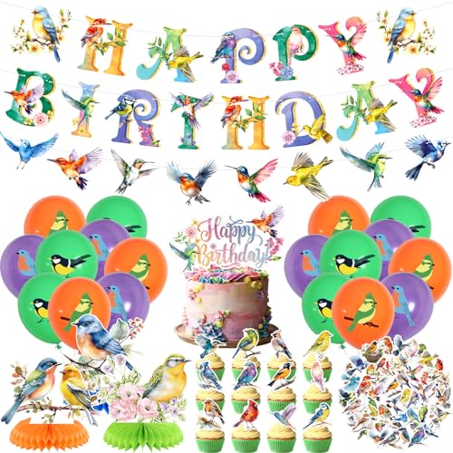 Vogel Geburtstag Dekoration, umfasst alles Gute zum Geburtstag Banner, Cake Toppers, Vogel Aufkleber, Luftballons, Wabe Mittelstücke, für Vogel-Thema Baby-Dusche Party Supplies Vogel Geburtstag Dekoration, umfasst alles Gute zum Geburtstag Banner, Cake Toppers, Vogel Aufkleber, Luftballons, Wabe Mittelstücke, für Vogel-Thema Baby-Dusche Party Supplies von Ywediim