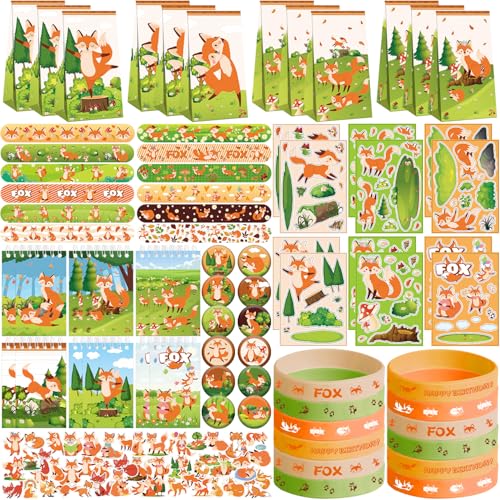 Ywediim Fox-Partygeschenke, inklusive Geschenktüte, Aufkleber, Silikon-Armbänder, Abzeichen, Notizbuch, für Fox-Motto, Geburtstag, Klassenzimmer, Belohnungen, ideale Dekoration und Geschenke für Ywediim Fox-Partygeschenke, inklusive Geschenktüte, Aufkleber, Silikon-Armbänder, Abzeichen, Notizbuch, für Fox-Motto, Geburtstag, Klassenzimmer, Belohnungen, ideale Dekoration und Geschenke für von Ywediim