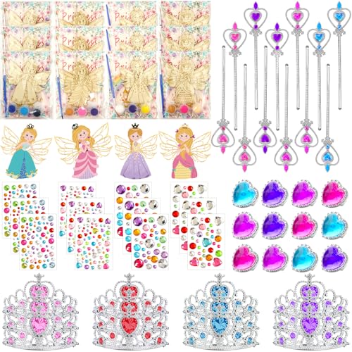 Ywediim Prinzessinnen-Partygeschenke – inklusive 12 Prinzessinnen-Malerei-Set, 12 Kronen-Tiaras, 12 Edelstein-Aufkleber, 12 Zauberstäbe, 12 Ringe, für Mädchen Ywediim Prinzessinnen-Partygeschenke – inklusive 12 Prinzessinnen-Malerei-Set, 12 Kronen-Tiaras, 12 Edelstein-Aufkleber, 12 Zauberstäbe, 12 Ringe, für Mädchen von Ywediim