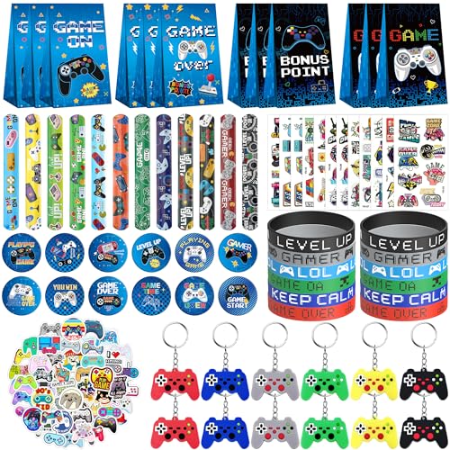 Videospiel Party Mitgebsel , Geschenk Tasche Tattoo Aufkleber Slap Armbänder Abzeichen Silikon Armbänder Aufkleber Schlüsselanhänger, für Klassenzimmer Preise Jungen Kinder Geburtstag Party Supplies Videospiel Party Mitgebsel , Geschenk Tasche Tattoo Aufkleber Slap Armbänder Abzeichen Silikon Armbänder Aufkleber Schlüsselanhänger, für Klassenzimmer Preise Jungen Kinder Geburtstag Party Supplies von Ywediim