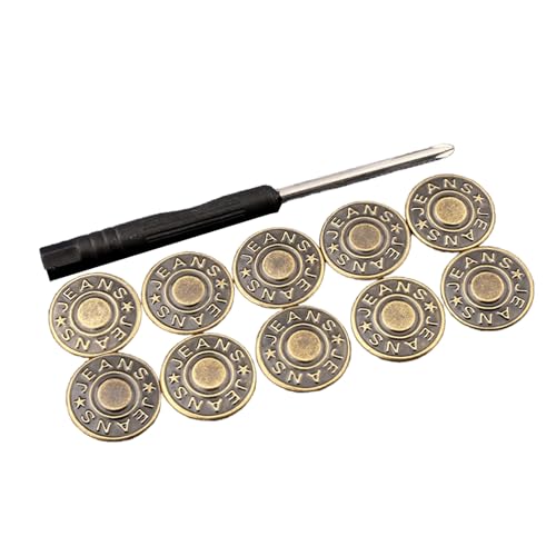 10 Stcs Jeans Knöpfe Metall 17mm Bundsknopf Hose Ersatzknöpfe Ohne Nähen Für Jeanshosen von Ywmsfl