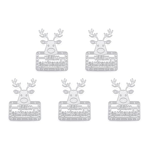 5 Stück Weihnachts-Stanzformen für Weihnachtsbaum, Prägeschablonen, Metallschablonen für Fotoalben, Dekorationen von Ywmsfl
