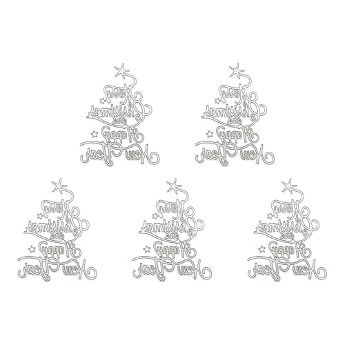 5 Stück Weihnachts-Stanzformen für Weihnachtsbaum, Prägeschablonen, Metallschablonen für Fotoalben, Dekorationen von Ywmsfl