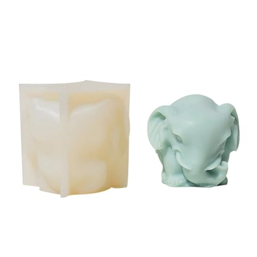 Silikonformen mit Elefantenstatue für Epoxidharz, handgefertigte Seife, 3D-Tier-Fondant-Silikonformen zum Kuchenbacken von Ywmsfl