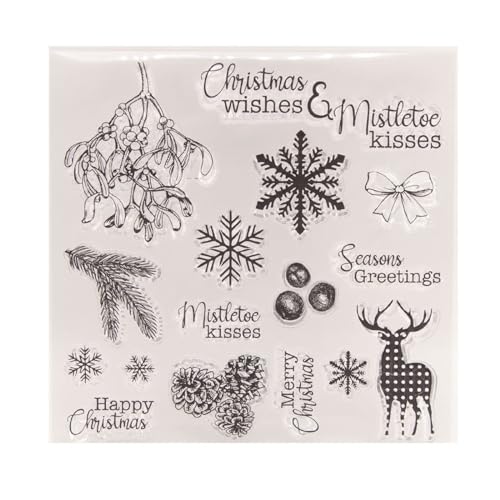 Ywmsfl Silikonstempel mit Aufschrift "Merry Christmas", transparent, für Scrapbooking, Fotoalbum, Dekoration, Kartenherstellung, Prägung, Gummistempel Ywmsfl Silikonstempel mit Aufschrift "Merry Christmas", transparent, für Scrapbooking, Fotoalbum, Dekoration, Kartenherstellung, Prägung, Gummistempel von Ywmsfl