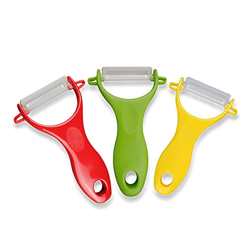 Ywoworld Schäler für Küche, Keramikklingenschäler für Obst, Kartoffel, scharf, nicht rostig, Gemüse, 3 Stück, Gelb/Rot/Grün Ywoworld Schäler für Küche, Keramikklingenschäler für Obst, Kartoffel, scharf, nicht rostig, Gemüse, 3 Stück, Gelb/Rot/Grün von Ywoworld