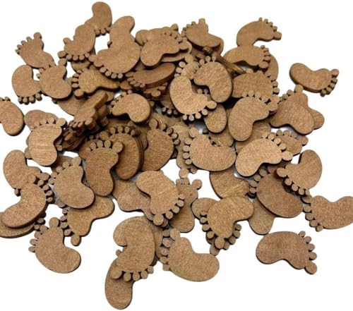 50 Stück Fußform Holzscheiben unlackierte Holzausschnitte DIY Kunst Handwerk Verzierungen Ornamente Holzfüße zum Basteln Hasenfüße zum Basteln von Yxinjy