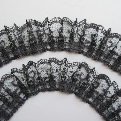 9,1 m Plissee-Netz, Spitzenrand, gerafftes Netzband, 3,8 cm, Vintage-Stil, Einfassung, Stoff, bestickte Applikation, Nähen, Handwerk, Hochzeit, Brautkleid, Kuchen, Karten, DIY, Kunstdekoration von Yxinjy