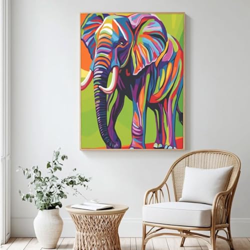 Abstraktes Malen-nach-Zahlen-Set für Erwachsene, DIY Malen nach Zahlen, Elefant, Acrylfarbe nach Zahlen für Anfänger, Ölgemälde, Handwerk für Heimdekoration, Wanddekoration – (100 x 150 cm, ohne Abstraktes Malen-nach-Zahlen-Set für Erwachsene, DIY Malen nach Zahlen, Elefant, Acrylfarbe nach Zahlen für Anfänger, Ölgemälde, Handwerk für Heimdekoration, Wanddekoration – (100 x 150 cm, ohne von Yyafeenng