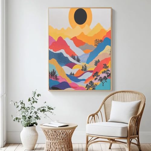 Abstraktes Malen-nach-Zahlen-Set für Erwachsene, DIY Malen nach Zahlen, Landschaft, Acrylfarbe nach Zahlen für Anfänger, Ölgemälde, Basteln für Heimdekoration, Wanddekoration – (40 x 50 cm, ohne Abstraktes Malen-nach-Zahlen-Set für Erwachsene, DIY Malen nach Zahlen, Landschaft, Acrylfarbe nach Zahlen für Anfänger, Ölgemälde, Basteln für Heimdekoration, Wanddekoration – (40 x 50 cm, ohne von Yyafeenng