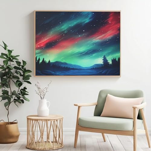 Aurora MK262 Malen nach Zahlen, Malen nach Zahlen, Wald, Acrylfarbe nach Zahlen für Erwachsene/Anfänger, Ölgemälde, Basteln für Zuhause, Wanddekoration, 100 x 80 cm, ohne Rahmen) von Yyafeenng