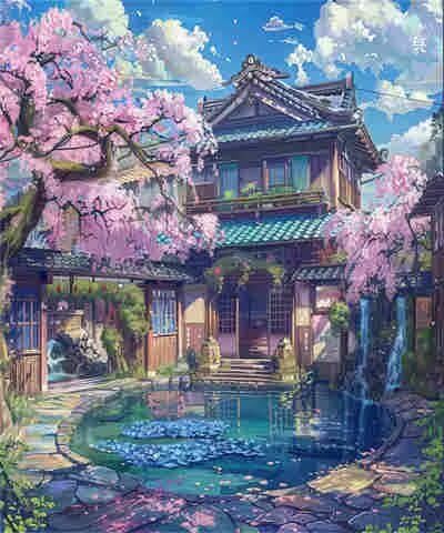 China MK175 Malen nach Zahlen für Erwachsene, Malen nach Zahlen aus Japan, Acrylfarbe nach Zahlen für Erwachsene/Anfänger, Ölgemälde, Basteln für Heimdekoration, 40 x 50 cm, ohne Rahmen) von Yyafeenng