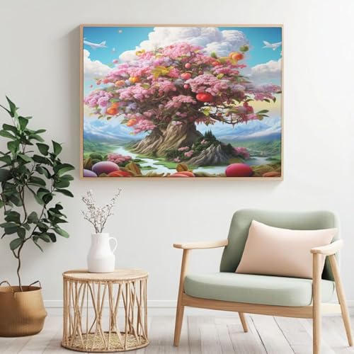 Dream MK252 Malen nach Zahlen für Erwachsene, DIY Malen nach Zahlen, Lebensbaum, Acryl Farbe nach Zahlen für Anfänger, Ölgemälde, Basteln für Zuhause, Wanddekoration – (150 x 100 cm, ohne Rahmen) von Yyafeenng