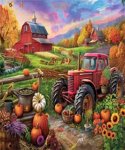 Farmhouse MK207 Malen nach Zahlen für Erwachsene, DIY Malen nach Zahlen Traktor, Acrylfarbe nach Zahlen für Anfänger, Ölgemälde, Basteln für Heimdekoration, Wanddekoration – (100 x 150 cm, ohne Rahmen Farmhouse MK207 Malen nach Zahlen für Erwachsene, DIY Malen nach Zahlen Traktor, Acrylfarbe nach Zahlen für Anfänger, Ölgemälde, Basteln für Heimdekoration, Wanddekoration – (100 x 150 cm, ohne Rahmen von Yyafeenng