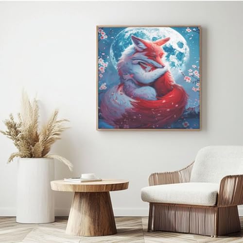 Fox Malen nach Zahlen-Set für Erwachsene, Malen nach Zahlen Mond, einfaches Acrylfarben nach Zahlen für Erwachsene/Anfänger, Ölgemälde, Basteln für Heimdekoration, 20 x 20 cm, gerahmt, MK92 Fox Malen nach Zahlen-Set für Erwachsene, Malen nach Zahlen Mond, einfaches Acrylfarben nach Zahlen für Erwachsene/Anfänger, Ölgemälde, Basteln für Heimdekoration, 20 x 20 cm, gerahmt, MK92 von Yyafeenng