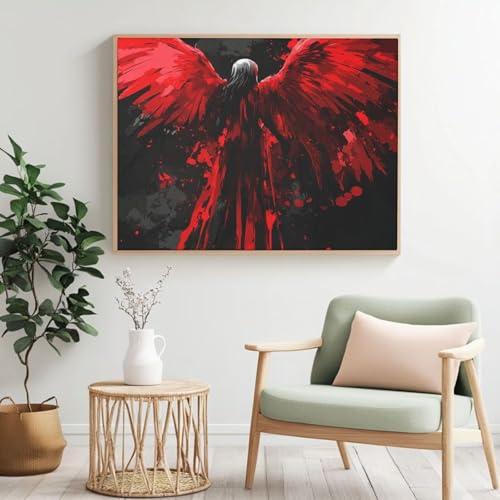 Horror Malen nach Zahlen Kit für Erwachsene, DIY Malen nach Zahlen Engel, Acryl Farbe nach Zahlen für Erwachsene/Anfänger, Ölgemälde Handwerk für Heimdekoration – (120 x 80 cm, ohne Rahmen) MK407 von Yyafeenng
