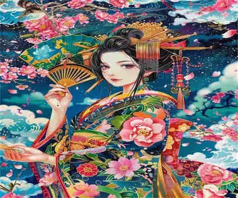 Japan MK226 Malen nach Zahlen für Erwachsene, Malen nach Zahlen für Erwachsene, Anfänger, Ölgemälde, Basteln für Heimdekoration, 120 x 90 cm, ohne Rahmen) von Yyafeenng