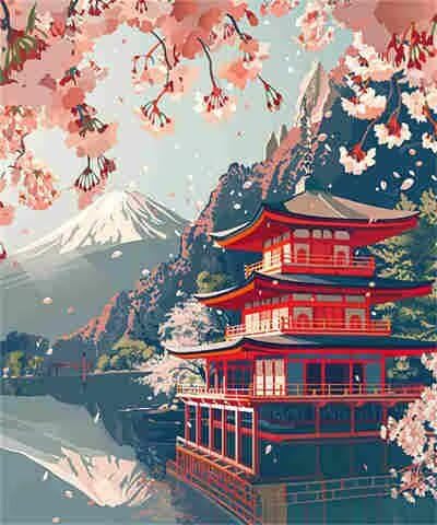 Japanisches Malen-nach-Zahlen-Set für Erwachsene, DIY Malen nach Zahlen, Architektur, Acrylfarbe nach Zahlen für Anfänger, Ölgemälde, Basteln für Heimdekoration, Wanddekoration – (40 x 60 cm, ohne Japanisches Malen-nach-Zahlen-Set für Erwachsene, DIY Malen nach Zahlen, Architektur, Acrylfarbe nach Zahlen für Anfänger, Ölgemälde, Basteln für Heimdekoration, Wanddekoration – (40 x 60 cm, ohne von Yyafeenng