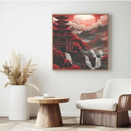 Japanisches Malen-nach-Zahlen-Set für Erwachsene, DIY Malen nach Zahlen Landschaft, Acrylfarbe nach Zahlen für Anfänger, Ölgemälde, Basteln für Heimdekoration, Wanddekoration – (25 x 25 cm, mit Rahmen Japanisches Malen-nach-Zahlen-Set für Erwachsene, DIY Malen nach Zahlen Landschaft, Acrylfarbe nach Zahlen für Anfänger, Ölgemälde, Basteln für Heimdekoration, Wanddekoration – (25 x 25 cm, mit Rahmen von Yyafeenng