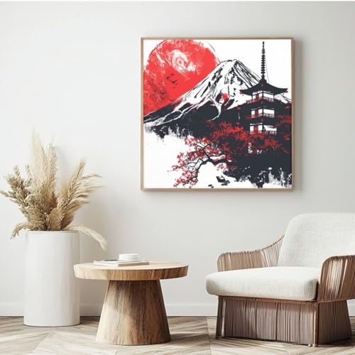 Japanisches Malen-nach-Zahlen-Set für Erwachsene, DIY-Malen-nach-Zahlen-Montage Fuji, Acrylfarbe nach Zahlen für Anfänger, Ölgemälde, Basteln für Heimdekoration, Wanddekoration – (20 x 20 cm, mit Japanisches Malen-nach-Zahlen-Set für Erwachsene, DIY-Malen-nach-Zahlen-Montage Fuji, Acrylfarbe nach Zahlen für Anfänger, Ölgemälde, Basteln für Heimdekoration, Wanddekoration – (20 x 20 cm, mit von Yyafeenng