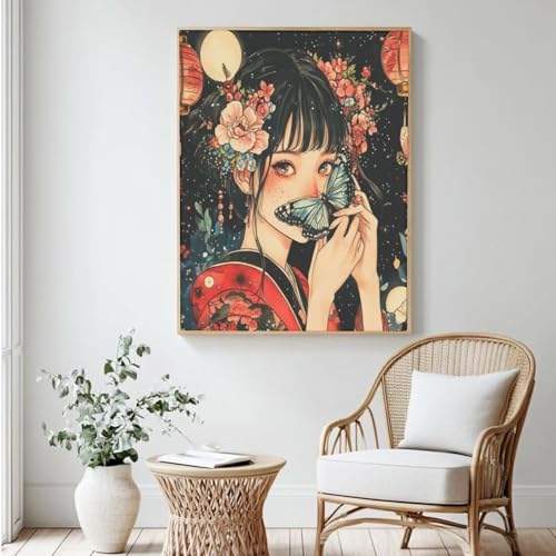Japanisches Malen-nach-Zahlen-Set für Erwachsene, Malen nach Zahlen für Mädchen, Acrylfarbe nach Zahlen für Erwachsene/Anfänger, Ölgemälde, Basteln für Heimdekoration, 30 x 40 cm, ohne Rahmen) MK342 Japanisches Malen-nach-Zahlen-Set für Erwachsene, Malen nach Zahlen für Mädchen, Acrylfarbe nach Zahlen für Erwachsene/Anfänger, Ölgemälde, Basteln für Heimdekoration, 30 x 40 cm, ohne Rahmen) MK342 von Yyafeenng