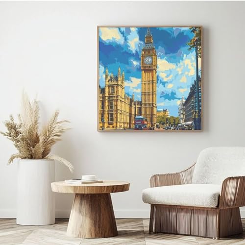 London MK77 Malen nach Zahlen, Malen nach Zahlen für Erwachsene, Malen nach Zahlen für Erwachsene, Anfänger, Ölgemälde, Basteln für Heimdekoration, 30 x 30 cm, gerahmt London MK77 Malen nach Zahlen, Malen nach Zahlen für Erwachsene, Malen nach Zahlen für Erwachsene, Anfänger, Ölgemälde, Basteln für Heimdekoration, 30 x 30 cm, gerahmt von Yyafeenng