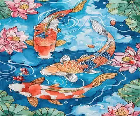 Lotus MK183 Malen nach Zahlen für Erwachsene, DIY Malen nach Zahlen Fisch, Acryl Farbe nach Zahlen für Erwachsene/Anfänger, Ölgemälde Handwerk für Heimdekoration, 120 x 90 cm, ohne Rahmen) von Yyafeenng