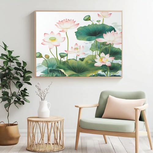 Lotus MK365 Malen nach Zahlen, Malen nach Zahlen, Blume, Acrylfarbe nach Zahlen für Erwachsene/Anfänger, Ölgemälde, Basteln für Heimdekoration, 120 x 80 cm, ohne Rahmen) von Yyafeenng