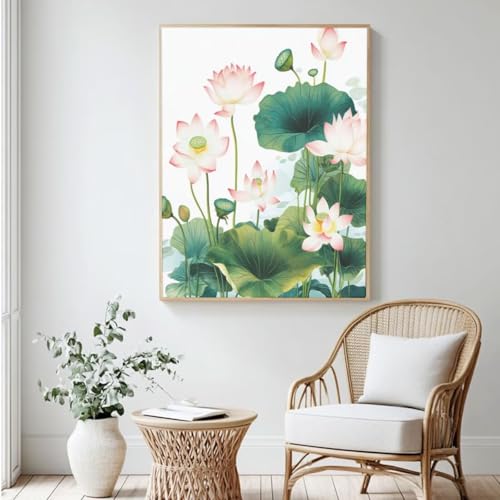 Lotus MK365 Malen nach Zahlen, Malen nach Zahlen, Blume, Acrylfarbe nach Zahlen für Erwachsene/Anfänger, Ölgemälde, Basteln für Heimdekoration, 30 x 40 cm, ohne Rahmen) von Yyafeenng