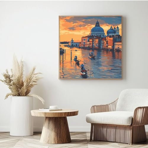 MK120 Malen-nach-Zahlen-Set für Erwachsene, Malen nach Zahlen, Fluss, Acryl, Malen nach Zahlen für Anfänger, Ölgemälde, Basteln für Heimdekoration, 35 x 35 cm, mit Rahmen, 35 x 35 cm MK120 Malen-nach-Zahlen-Set für Erwachsene, Malen nach Zahlen, Fluss, Acryl, Malen nach Zahlen für Anfänger, Ölgemälde, Basteln für Heimdekoration, 35 x 35 cm, mit Rahmen, 35 x 35 cm von Yyafeenng