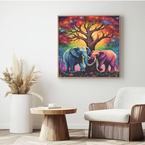 MK139 Malen nach Zahlen für Erwachsene, Malen nach Zahlen, Elefant, Acrylfarben nach Zahlen für Erwachsene, Ölgemälde, Basteln für Heimdekoration, 30 x 30 cm, mit Rahmen MK139 Malen nach Zahlen für Erwachsene, Malen nach Zahlen, Elefant, Acrylfarben nach Zahlen für Erwachsene, Ölgemälde, Basteln für Heimdekoration, 30 x 30 cm, mit Rahmen von Yyafeenng