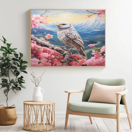 MK254 Malen nach Zahlen für Erwachsene, Malen-nach-Zahlen-Set mit Vogelmotiv, Acrylfarbe nach Zahlen für Anfänger, Ölgemälde, Basteln für Heimdekoration, 40 x 30 cm, ohne Rahmen) von Yyafeenng