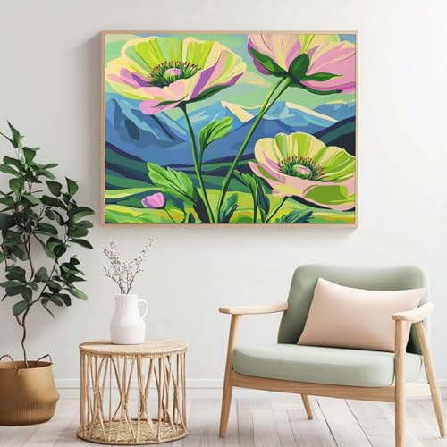 MK349 Malen nach Zahlen für Erwachsene, Malen nach Zahlen, Acryl, Farbe nach Zahlen für Erwachsene/Anfänger, Ölgemälde, Basteln für Heimdekoration, 100 x 80 cm, ohne Rahmen) von Yyafeenng
