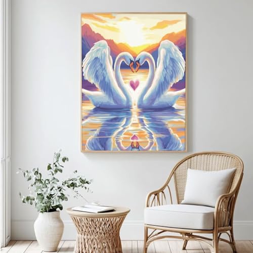 MK356 Malen-nach-Zahlen-Set für Erwachsene, Malen nach Zahlen "Love", Acrylfarbe nach Zahlen für Erwachsene/Anfänger, Ölgemälde, Basteln für Heimdekoration, 40 x 50 cm, ohne Rahmen) von Yyafeenng
