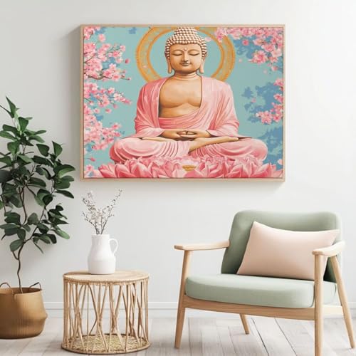 MK416 Malen-nach-Zahlen-Set für Erwachsene, Malen nach Zahlen, Buddha, Acrylfarbe nach Zahlen für Erwachsene, Ölgemälde, Kunsthandwerk für Heimdekoration, 100 x 70 cm, ohne Rahmen) von Yyafeenng