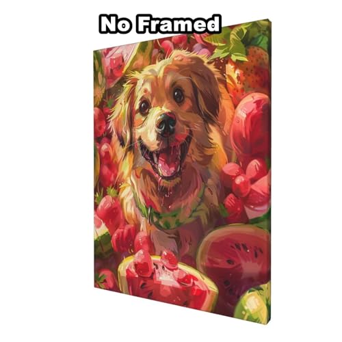 Malen nach Zahlen Erwachsene Kit Hund, Wassermelone Malen nach Zahlen für Anfänger, Acryl Peinture a Numero mit 6 Pinseln, DIY Ölgemälde Kunst Handwerk für Wanddekoration - (50 x 70 cm, rahmenlos Malen nach Zahlen Erwachsene Kit Hund, Wassermelone Malen nach Zahlen für Anfänger, Acryl Peinture a Numero mit 6 Pinseln, DIY Ölgemälde Kunst Handwerk für Wanddekoration - (50 x 70 cm, rahmenlos von Yyafeenng