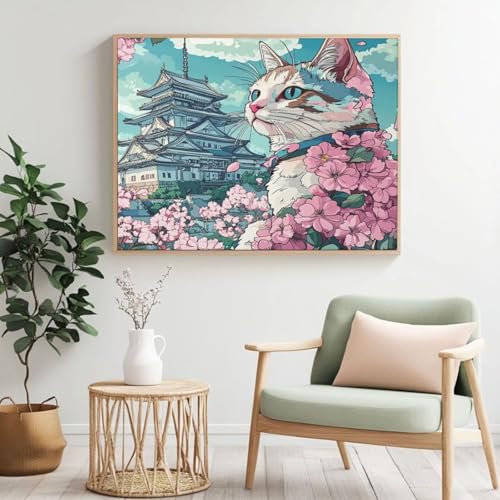 Malen nach Zahlen Erwachsenen-Set, Architektur, Malen nach Zahlen für Anfänger, Acryl Peinture a Numero mit 6 Pinseln, DIY-Ölgemälde Handwerk für Wanddekoration – (100 x 70 cm, rahmenlos) MK314 von Yyafeenng