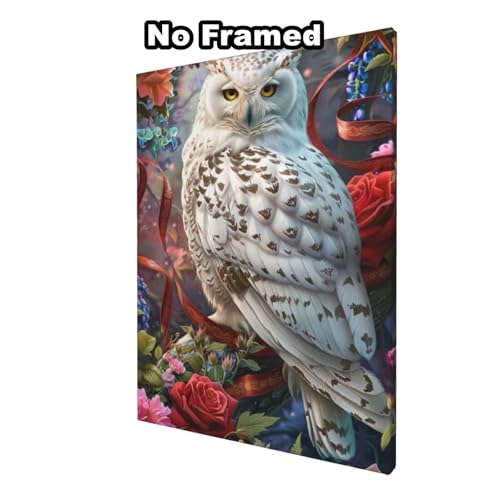 Malen nach Zahlen Erwachsenen-Set, Eule, Malen nach Zahlen für Anfänger, Acryl Peinture a Numero mit 6 Pinseln, DIY-Ölgemälde Kunsthandwerk für Wanddekoration – (100 x 150 cm, rahmenlos) MK135 von Yyafeenng