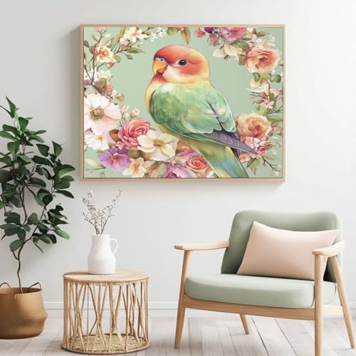 Malen nach Zahlen Erwachsenen-Set, Papagei, Blume, Malen nach Zahlen für Anfänger, Acryl-Peinture a Numero mit 6 Pinseln, DIY-Ölgemälde, Kunsthandwerk für Wanddekoration – (90 x 70 cm, rahmenlos Malen nach Zahlen Erwachsenen-Set, Papagei, Blume, Malen nach Zahlen für Anfänger, Acryl-Peinture a Numero mit 6 Pinseln, DIY-Ölgemälde, Kunsthandwerk für Wanddekoration – (90 x 70 cm, rahmenlos von Yyafeenng