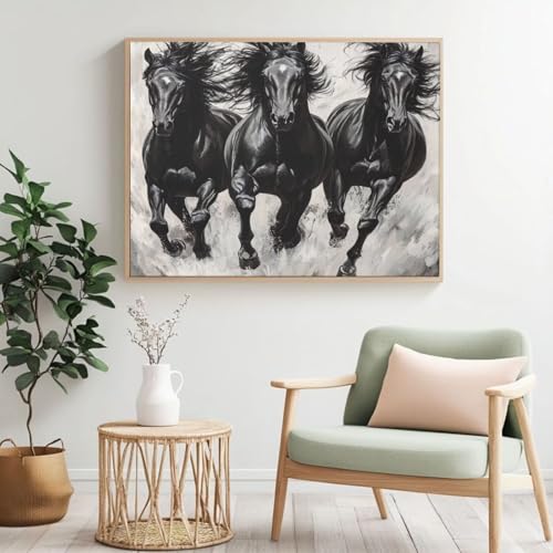 Malen nach Zahlen Erwachsenen-Set, Pferd, Malen nach Zahlen für Anfänger, Acryl Peinture a Numero mit 6 Pinseln, DIY-Ölgemälde Kunsthandwerk für Wanddekoration – (100 x 70 cm, rahmenlos) MK295 von Yyafeenng