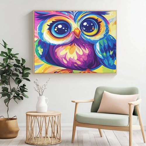 Malen nach Zahlen Set für Erwachsene, Cartoon, niedliche Eule, Malen nach Zahlen für Anfänger, Acryl Peinture a Numero mit 6 Pinseln, DIY-Ölgemälde Handwerk für Wanddekoration - (100 x 80 cm Malen nach Zahlen Set für Erwachsene, Cartoon, niedliche Eule, Malen nach Zahlen für Anfänger, Acryl Peinture a Numero mit 6 Pinseln, DIY-Ölgemälde Handwerk für Wanddekoration - (100 x 80 cm von Yyafeenng