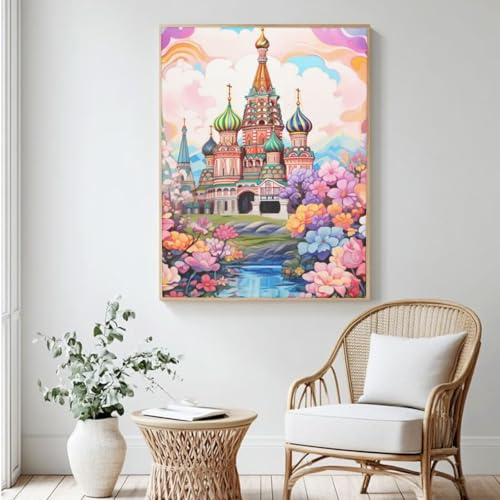 Malen-nach-Zahlen-Set für Erwachsene, DIY Malen nach Zahlen, Acrylfarbe nach Zahlen für Anfänger, Ölgemälde, Basteln für Heimdekoration, 40 x 50 cm, ohne Rahmen) MK274 von Yyafeenng