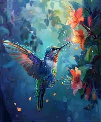 Malen nach Zahlen Set für Erwachsene, Kolibri, Blumen Malen nach Zahlen für Anfänger, Acryl Peinture a Numero mit 6 Pinseln, DIY Ölgemälde Handwerk für Wanddekoration (40 x 50 cm, rahmenlos) MK123 von Yyafeenng