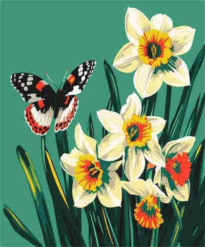 Malen-nach-Zahlen-Set für Erwachsene, Malen nach Zahlen, Blume, Acrylfarbe nach Zahlen für Anfänger, Ölgemälde, Basteln für Heimdekoration, 30 x 40 cm, ohne Rahmen) MK62 von Yyafeenng