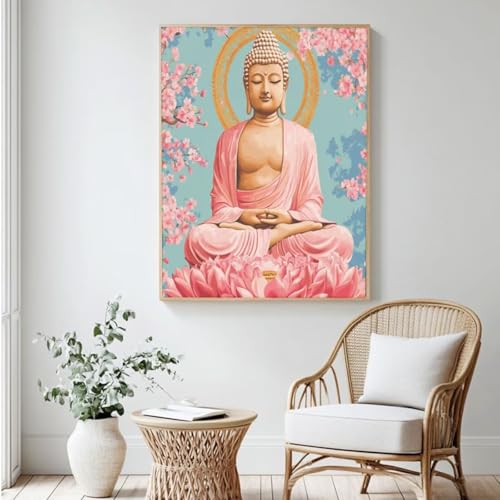 Malen-nach-Zahlen-Set für Erwachsene, Malen nach Zahlen, Buddha, Acrylfarbe nach Zahlen für Erwachsene, Ölgemälde, Basteln für Heimdekoration, 100 x 150 cm, ohne Rahmen) MK416 von Yyafeenng